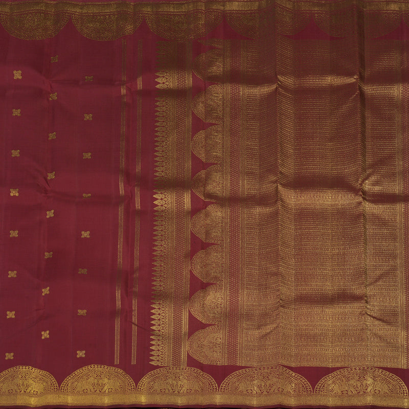 Hayagrivas Handloom Maroon Kanjivaram Silk Saree KBE2512C2-1
