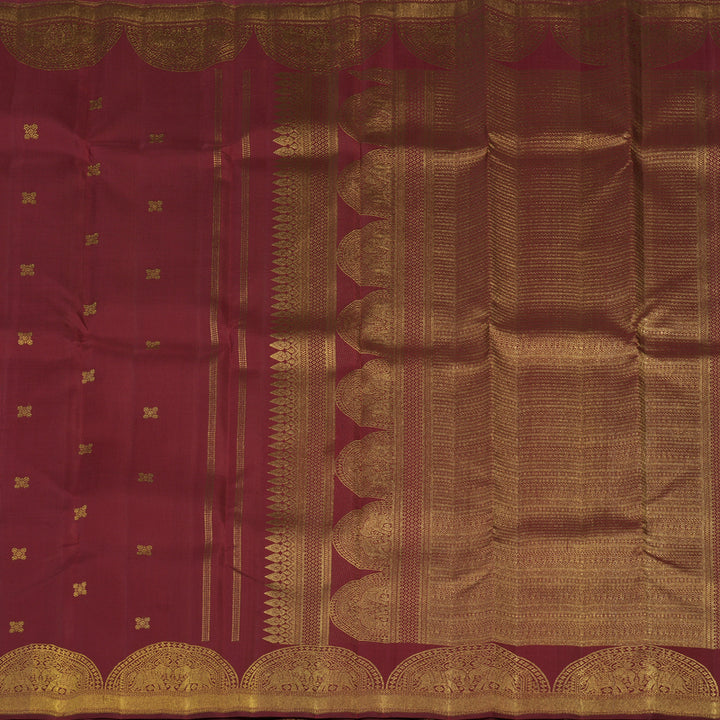 Hayagrivas Handloom Maroon Kanjivaram Silk Saree KBE2512C2-1