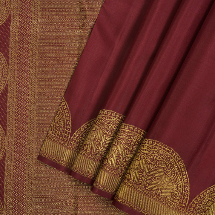 Hayagrivas Handloom Maroon Kanjivaram Silk Saree KBE2512C2-1