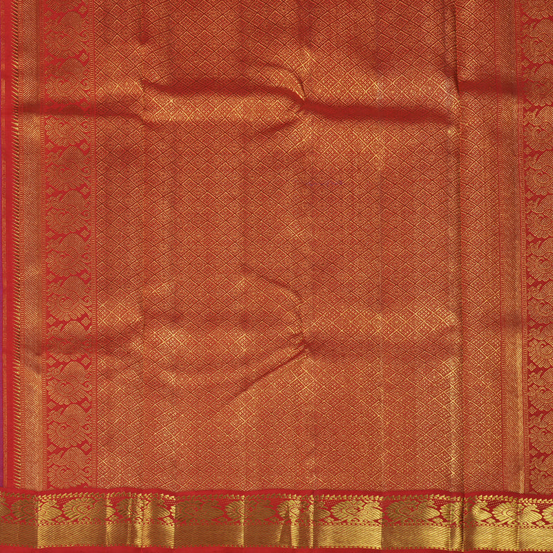 Hayagrivas Handloom Purple Kanjivaram Silk Saree with Red Border KBE2512C3-1