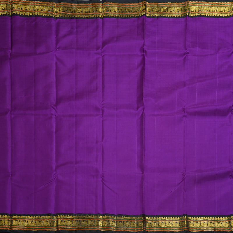 Hayagrivas Handloom Purple Kanjivaram Silk Saree with Black Border KBF2512C4-1