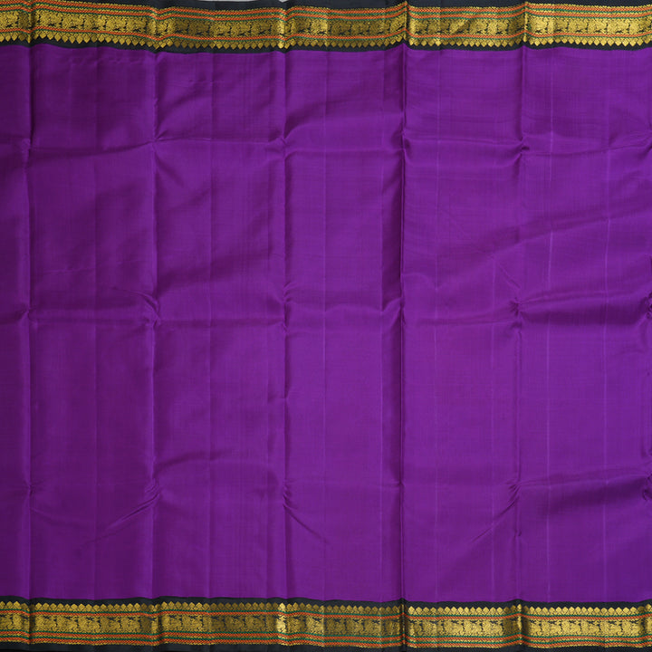 Hayagrivas Handloom Purple Kanjivaram Silk Saree with Black Border KBF2512C4-1