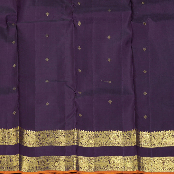 Hayagrivas Handloom Dark Purple Kanjivaram Silk Saree KBE2514C11-1