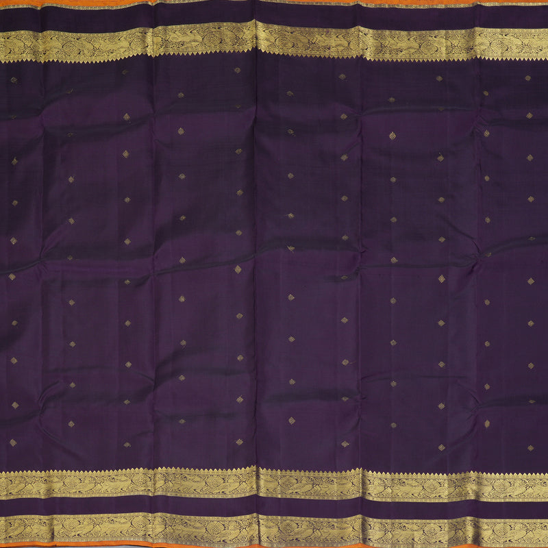 Hayagrivas Handloom Dark Purple Kanjivaram Silk Saree KBE2514C11-1