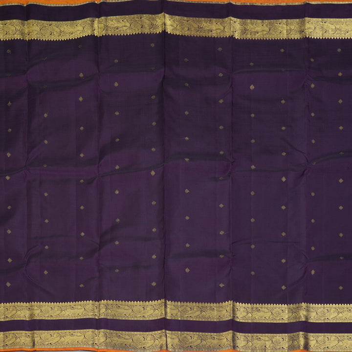 Hayagrivas Handloom Dark Purple Kanjivaram Silk Saree KBE2514C11-1