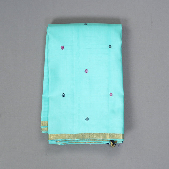 Hayagrivas Handloom Ice Blue Kanjivaram Silk Saree KBE2514C5-1