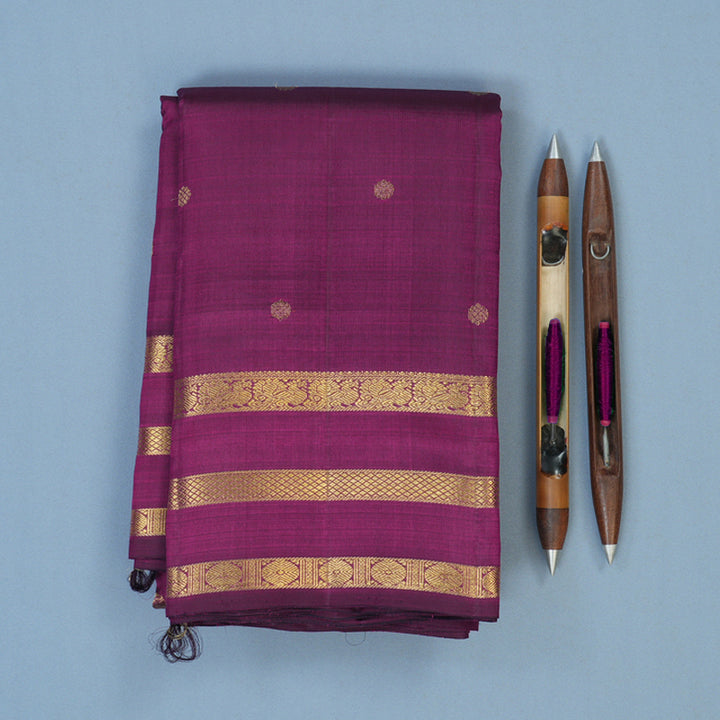 Hayagrivas Handloom Purple Kanjivaram Silk Saree KBE2514C6-1