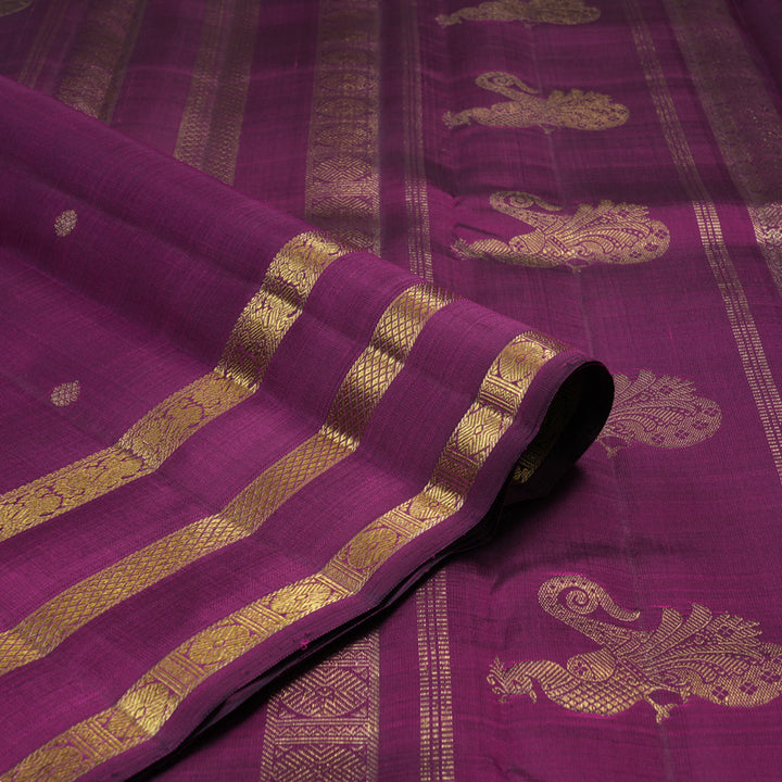 Hayagrivas Handloom Purple Kanjivaram Silk Saree KBE2514C6-1