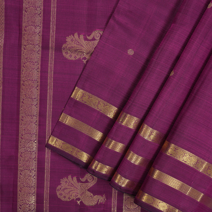 Hayagrivas Handloom Purple Kanjivaram Silk Saree KBE2514C6-1