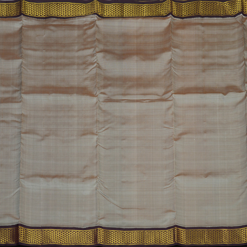 Hayagrivas Handloom Royal Grey Ten Yards Silk Saree with Nagapazham Border KBE2515C15-1