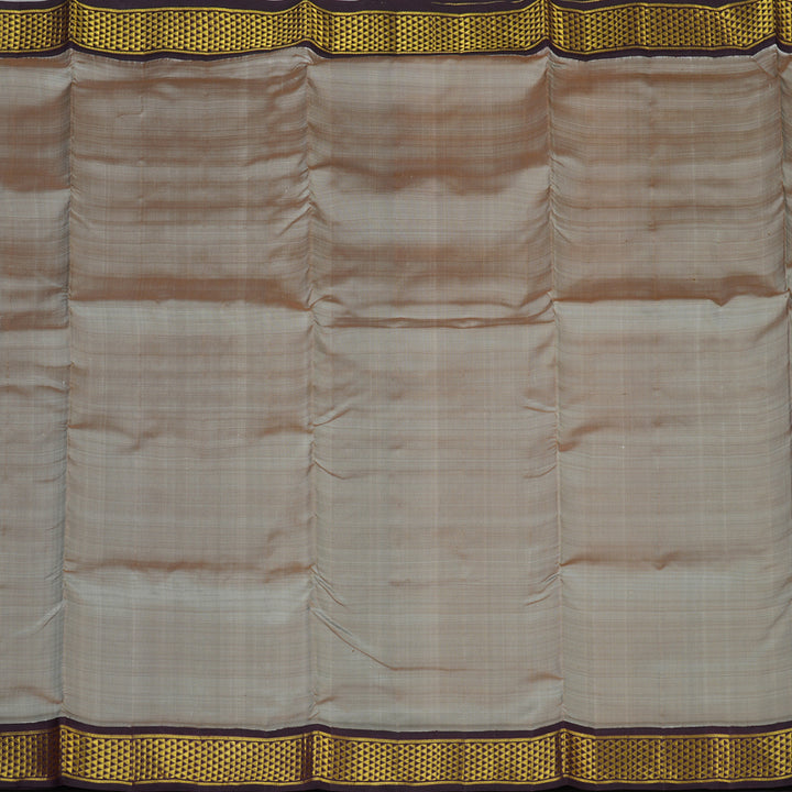 Hayagrivas Handloom Royal Grey Ten Yards Silk Saree with Nagapazham Border KBE2515C15-1