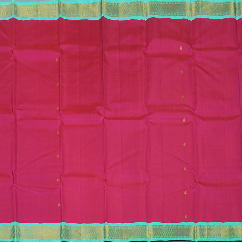 Hayagrivas Handloom Pink Kanjivaram Silk Saree with Sea Green Border KBE2515C3-2