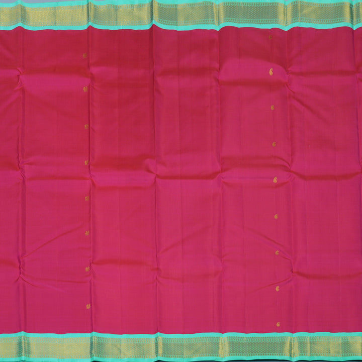 Hayagrivas Handloom Pink Kanjivaram Silk Saree with Sea Green Border KBE2515C3-2