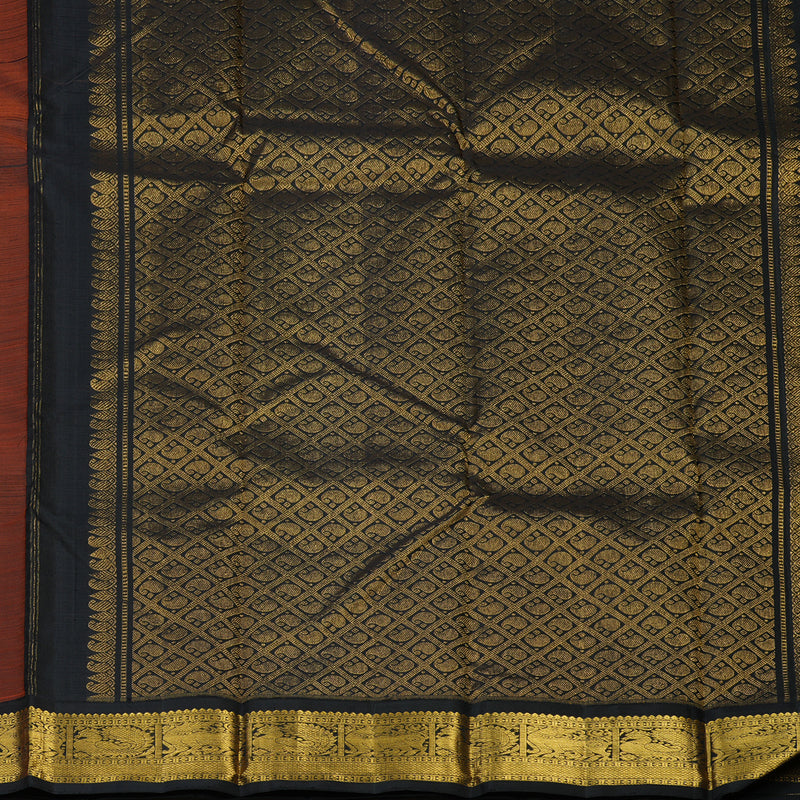 Hayagrivas Handloom Mambazham Orange Kanjivaram Silk Saree with Deep Nagapazham Border KBE2515C5-3