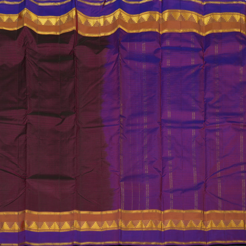 Hayagrivas Handloom Wine Kanjivaram Silk Saree with Purple Border KBE2516C1-13
