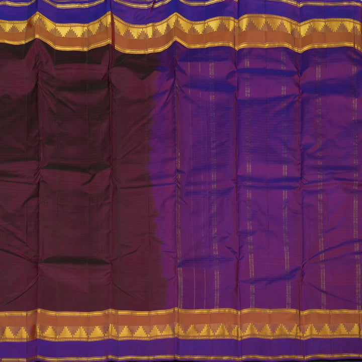 Hayagrivas Handloom Wine Kanjivaram Silk Saree with Purple Border KBE2516C1-13
