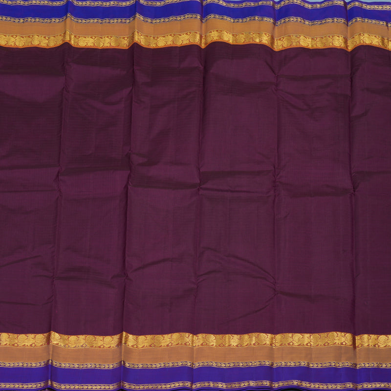 Hayagrivas Handloom Wine Purple Kanjivaram Silk Saree with Purple & Gold Border KBE2516C1-28
