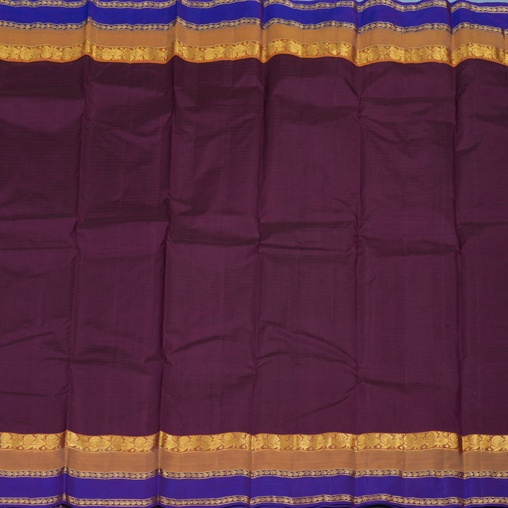 Hayagrivas Handloom Wine Purple Kanjivaram Silk Saree with Purple & Gold Border KBE2516C1-28