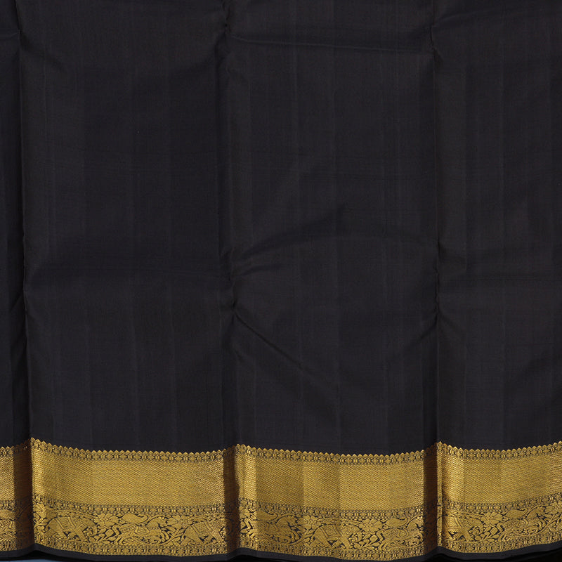 Hayagrivas Handloom Orange Kanjivaram Silk Saree with Kanchana Brown Border KBE2518C1-2