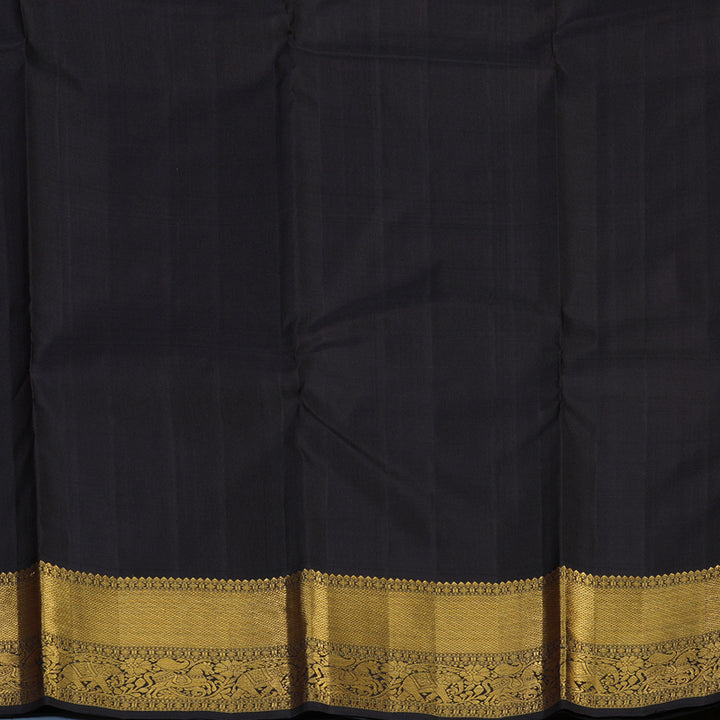 Hayagrivas Handloom Orange Kanjivaram Silk Saree with Kanchana Brown Border KBE2518C1-2