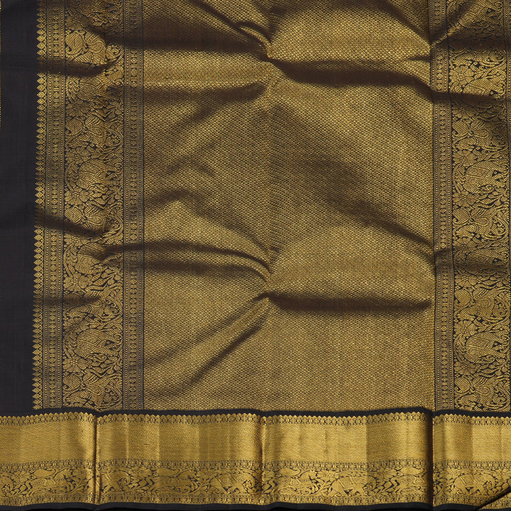 Hayagrivas Handloom Orange Kanjivaram Silk Saree with Kanchana Brown Border KBE2518C1-2