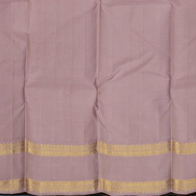 Hayagrivas Handloom Light Brown Kanjivaram Silk Saree with Onion Pink Border KBE2518C2-2