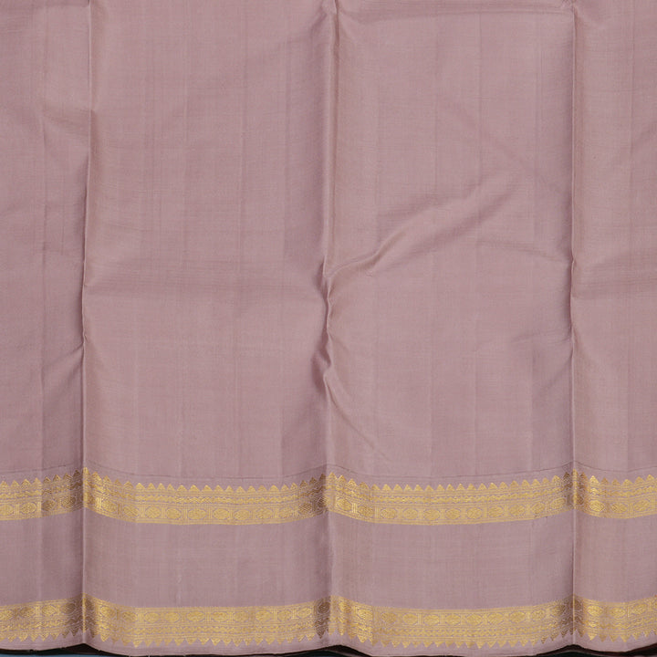 Hayagrivas Handloom Light Brown Kanjivaram Silk Saree with Onion Pink Border KBE2518C2-2