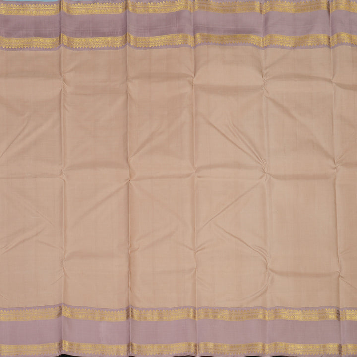 Hayagrivas Handloom Light Brown Kanjivaram Silk Saree with Onion Pink Border KBE2518C2-2