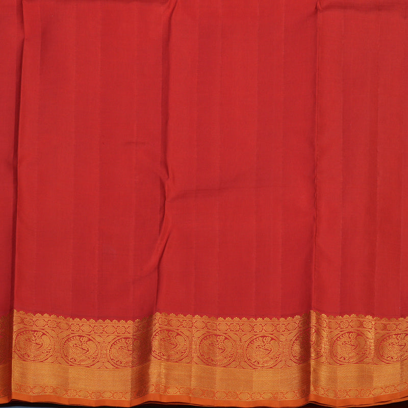 Hayagrivas Handloom Dark Green Kanjivaram Silk Saree with Red Border KBE2518C5-1