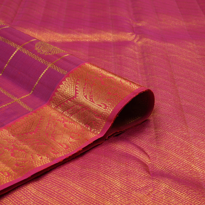 Hayagrivas Handloom Dark Pink Kanjivaram Silk Saree with Pink Border KBE2518C6-1