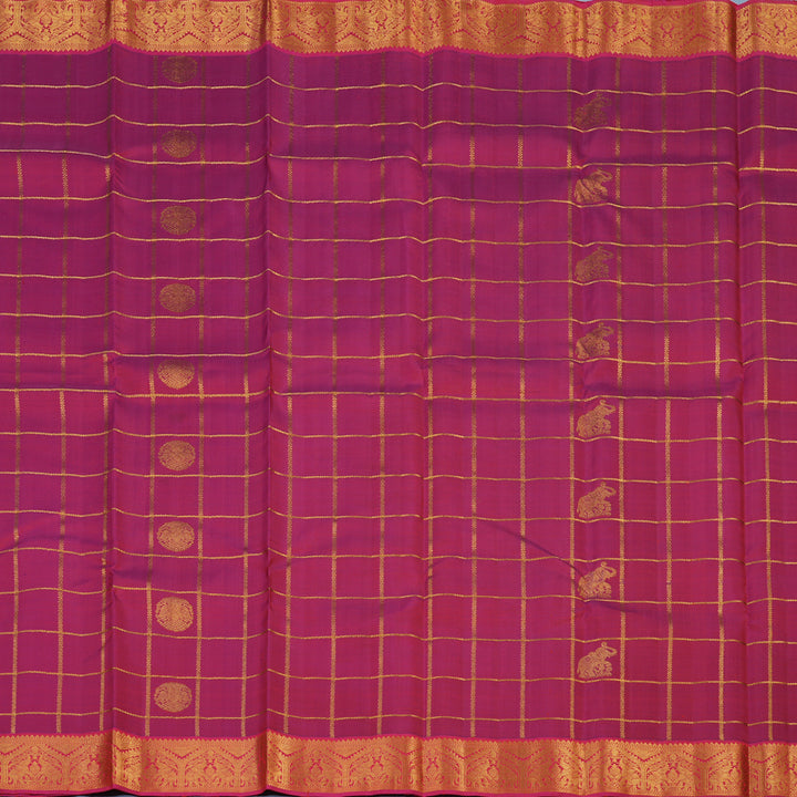 Hayagrivas Handloom Dark Pink Kanjivaram Silk Saree with Pink Border KBE2518C6-1