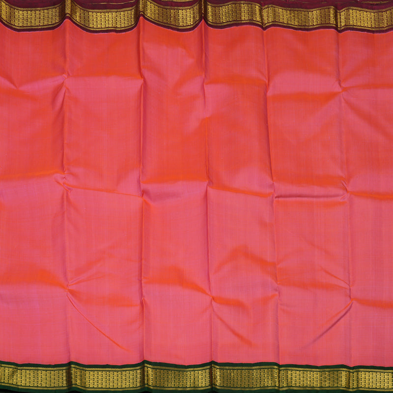 Hayagrivas Handloom Rose Pink Kanjivaram Silk Saree with Ganga Jamuna Border KBE2519C10-1