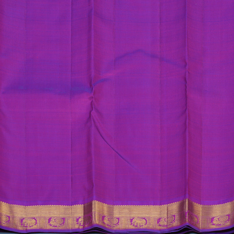 Hayagrivas Handloom Fluorescent Green Kanjivaram Silk Saree with Purple Border KBE2519C12-1