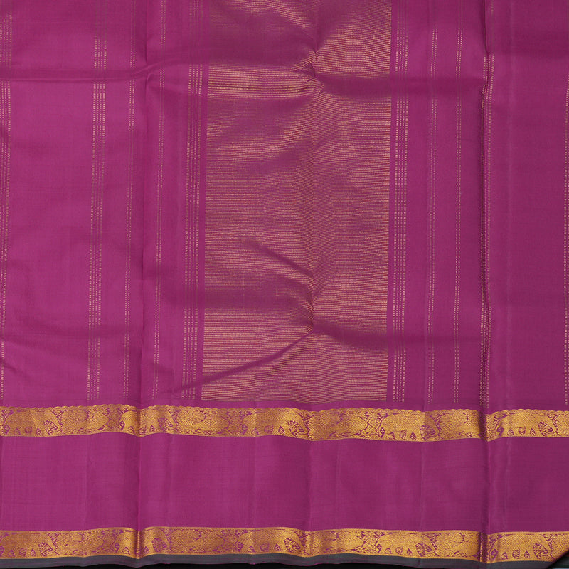 Hayagrivas Handloom Yellow Kanjivaram Silk Saree with Purple Border KBE2519C13-1