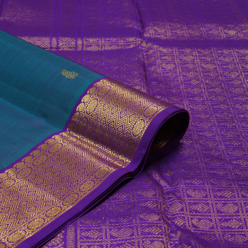 Hayagrivas Handloom Mayilkazhuthu Kanjivaram Silk Saree with Purple Border KBE2519C20-1