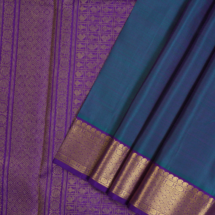 Hayagrivas Handloom Mayilkazhuthu Kanjivaram Silk Saree with Purple Border KBE2519C20-1
