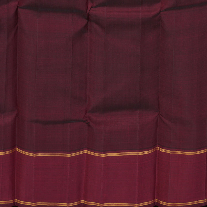 Hayagrivas Handloom Yellow Kanjivaram Silk Saree with Araku Maroon Border KBE2520C8-1
