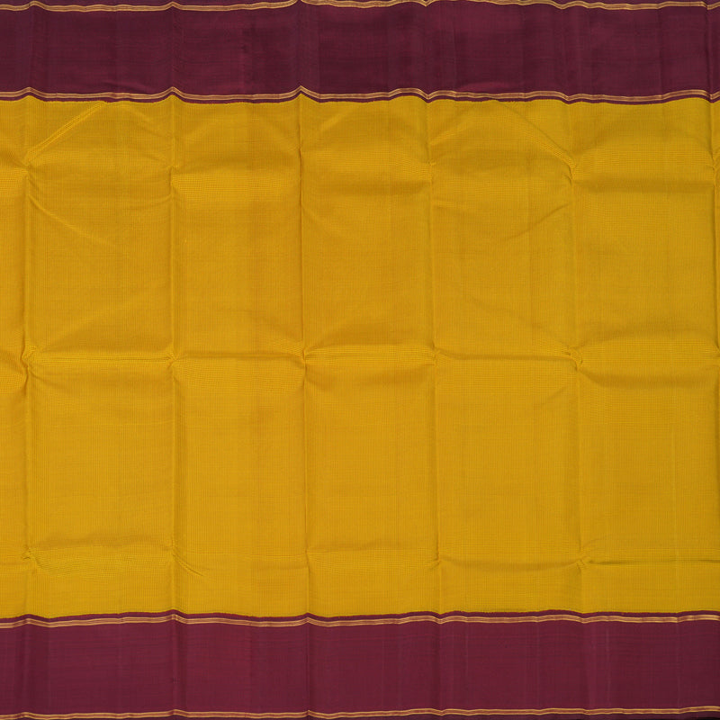 Hayagrivas Handloom Yellow Kanjivaram Silk Saree with Araku Maroon Border KBE2520C8-1