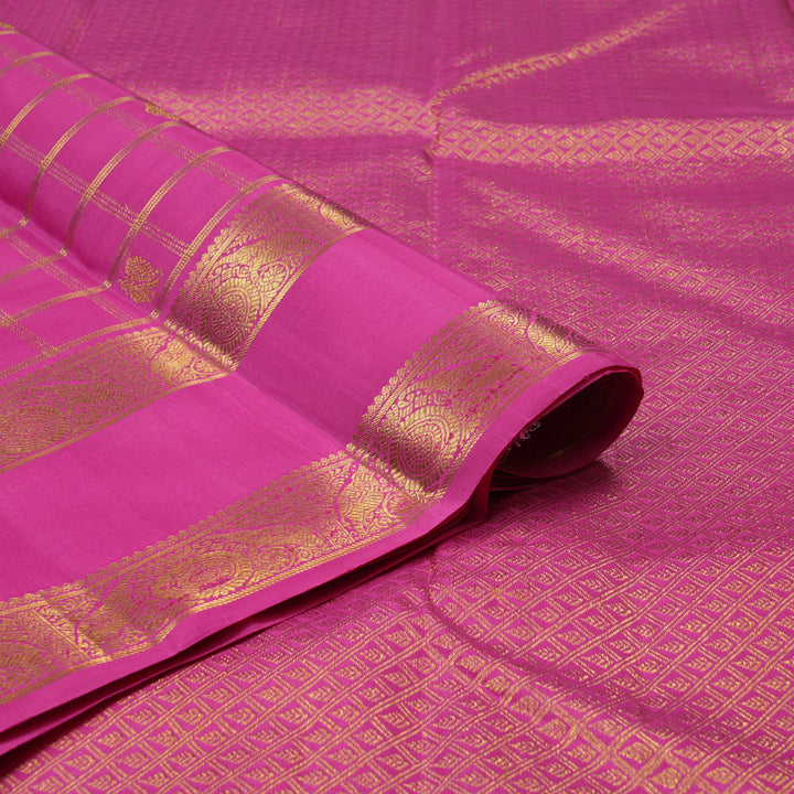 Hayagrivas Handloom Rani Pink Kanjivaram Silk Saree KBE2523C10-1