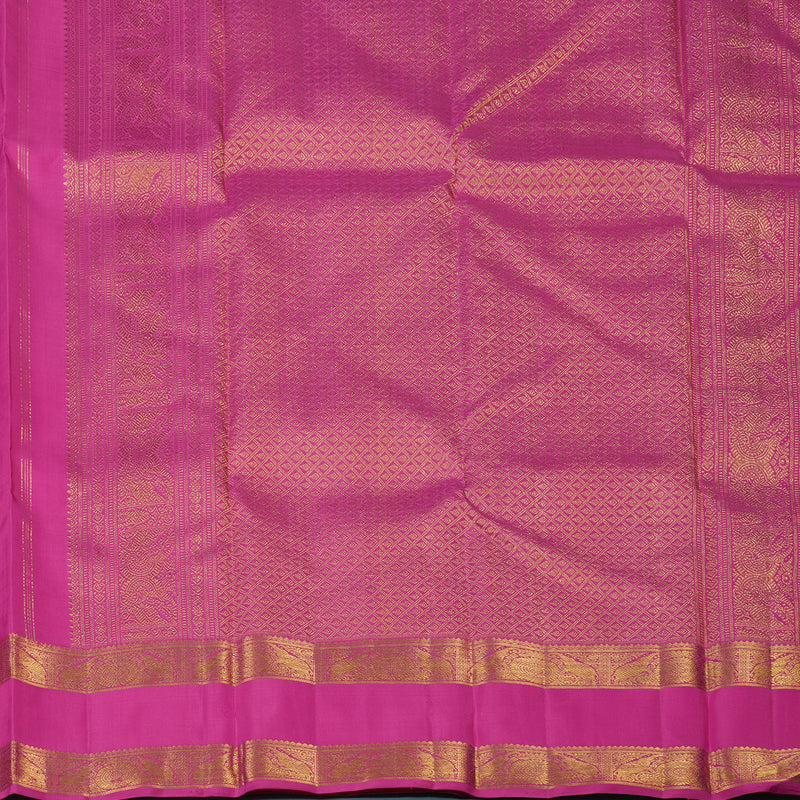 Hayagrivas Handloom Rani Pink Kanjivaram Silk Saree KBE2523C10-1