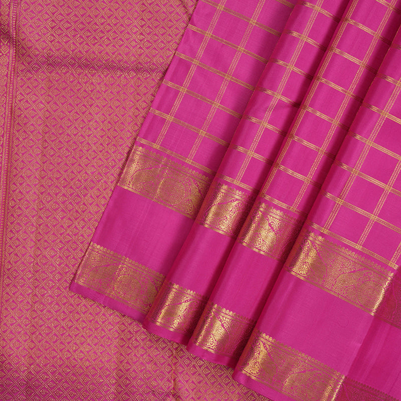 Hayagrivas Handloom Rani Pink Kanjivaram Silk Saree KBE2523C10-1