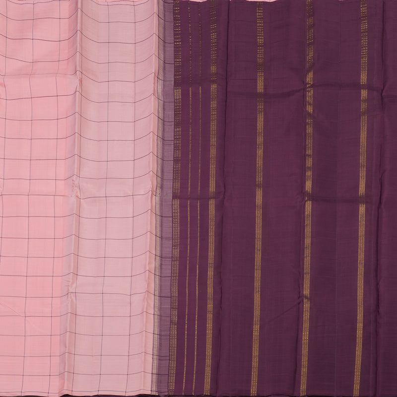 Hayagrivas Handloom Peach Pink Kanjivaram Silk Saree KBE2523C12-1