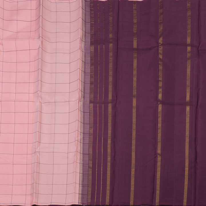 Hayagrivas Handloom Peach Pink Kanjivaram Silk Saree KBE2523C12-1