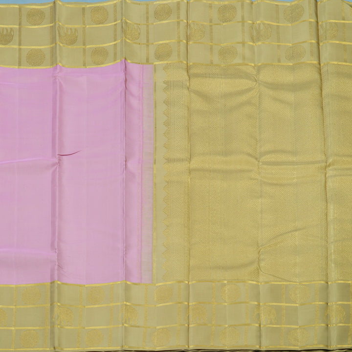 Hayagrivas Handloom Lotus Pink Kanjivaram Silk Saree with Beige Border KBE2523C14-1