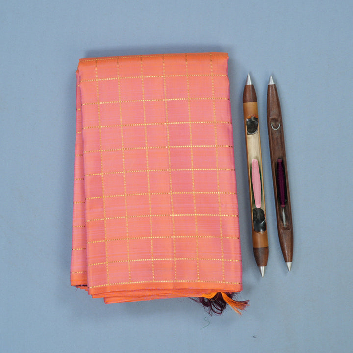 Hayagrivas Handloom Peach Pink Kanjivaram Silk Saree KBE2523C17-1