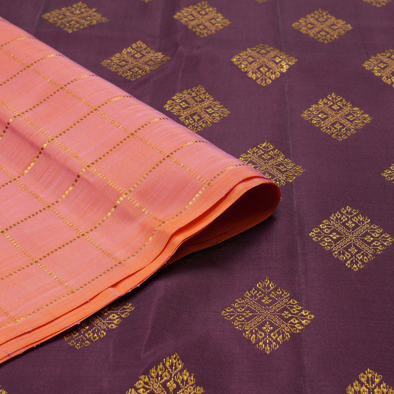 Hayagrivas Handloom Peach Pink Kanjivaram Silk Saree KBE2523C17-1