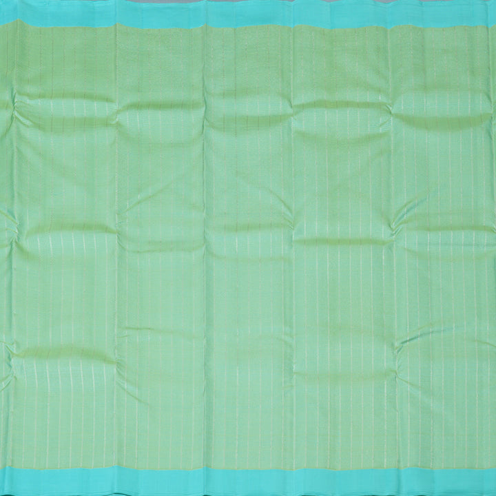 Hayagrivas Handloom Pista Green Kanjivaram Silk Saree with Sky Blue Border KBE2523C20-1