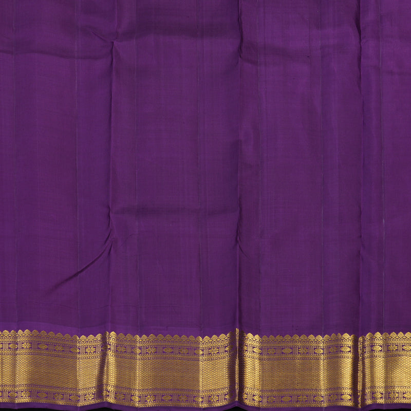 Hayagrivas Handloom Pinkish-Red Kanjivaram Silk Saree with Purple Border KBE2523C24-1