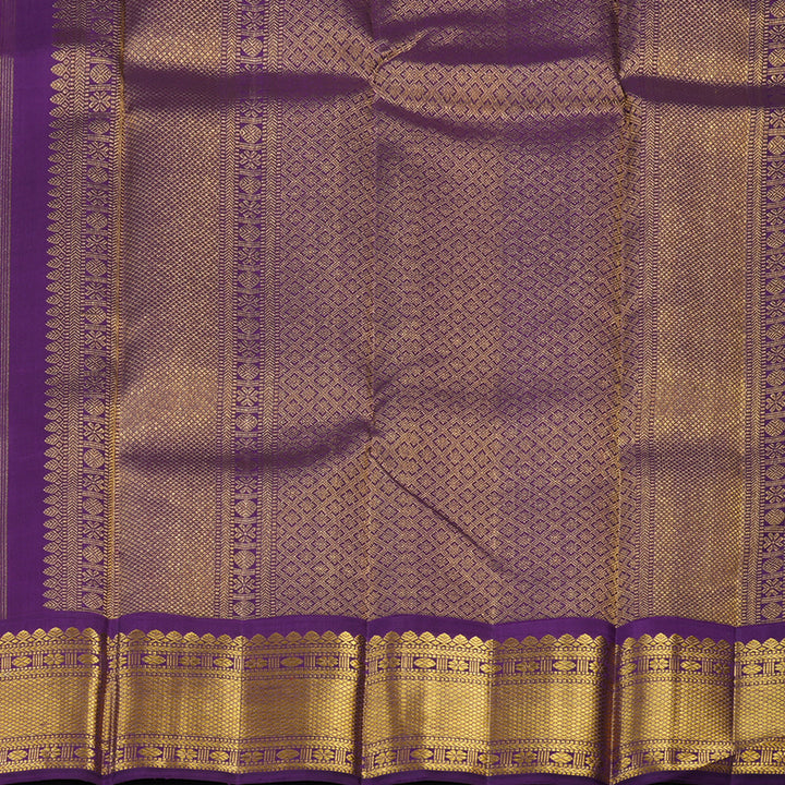 Hayagrivas Handloom Pinkish-Red Kanjivaram Silk Saree with Purple Border KBE2523C24-1