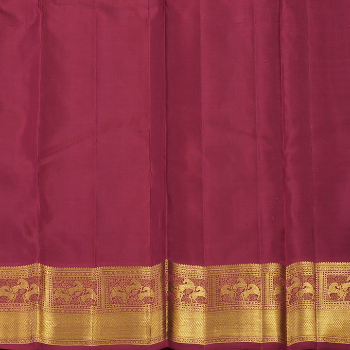 Hayagrivas Handloom Green Kanjivaram Silk Saree with Maroon Border KBE2523C27-1